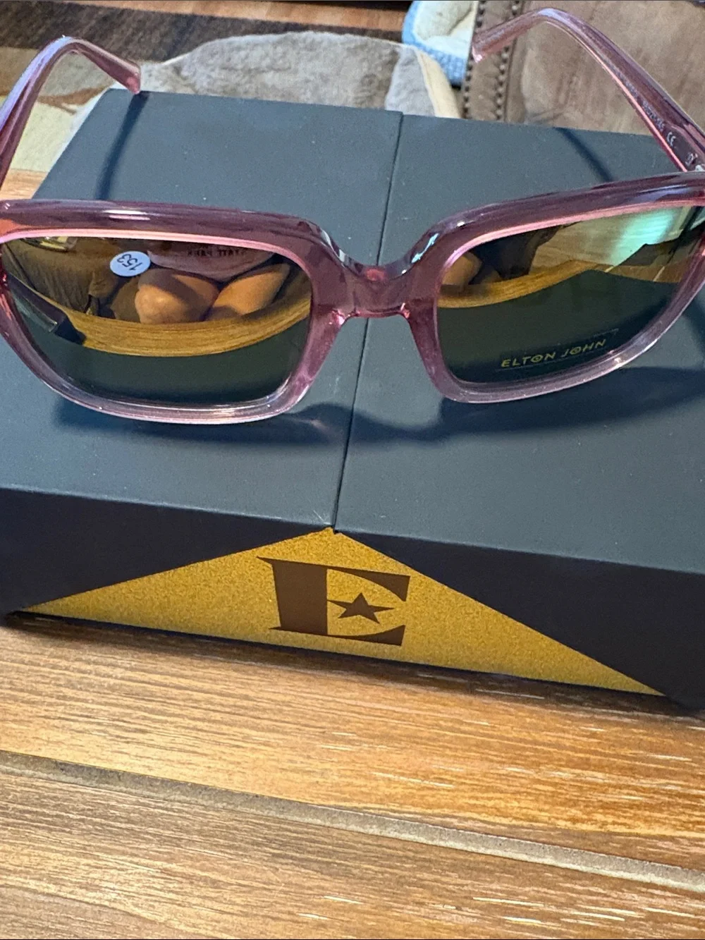 Elton John Women's Rose-Tinted Frame Sunglasses
